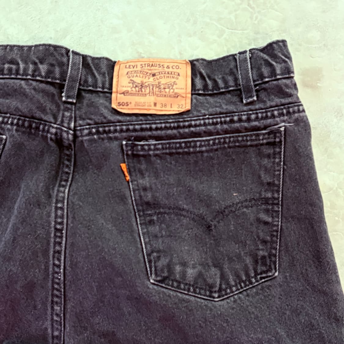 [38/32] USA 리바이스 505 오렌지탭 orange 흑청 블랙 상품이미지5