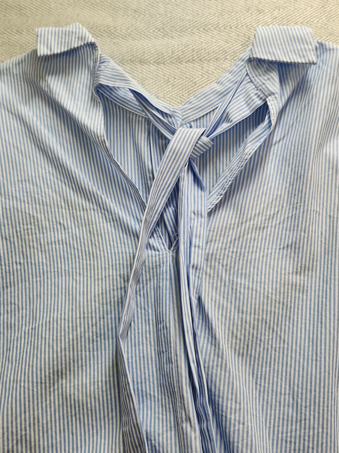 [S] 자라 ZARA 스트라이프 리본 블라우스 오버핏 상품이미지5