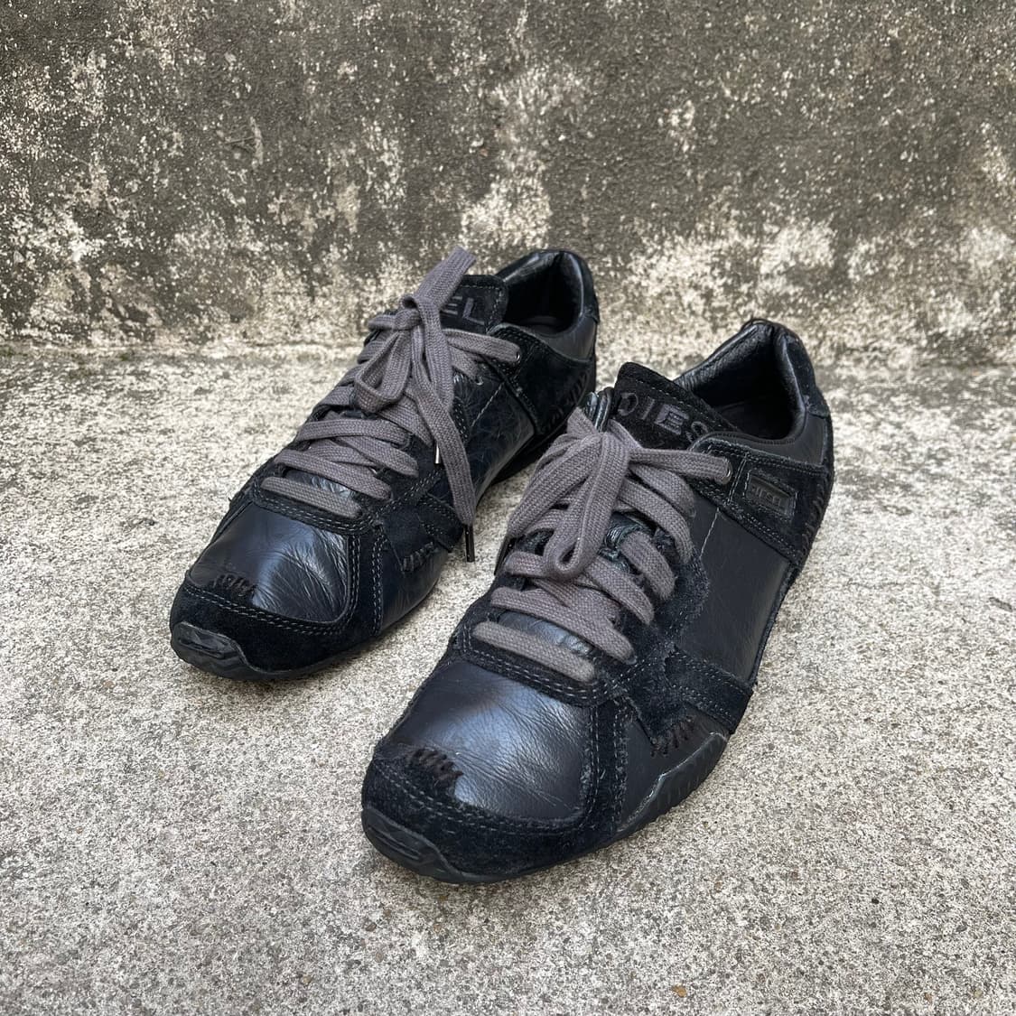 [270] DIESEL VTG 가죽/스웨이드 블랙 스니커즈 상품이미지1