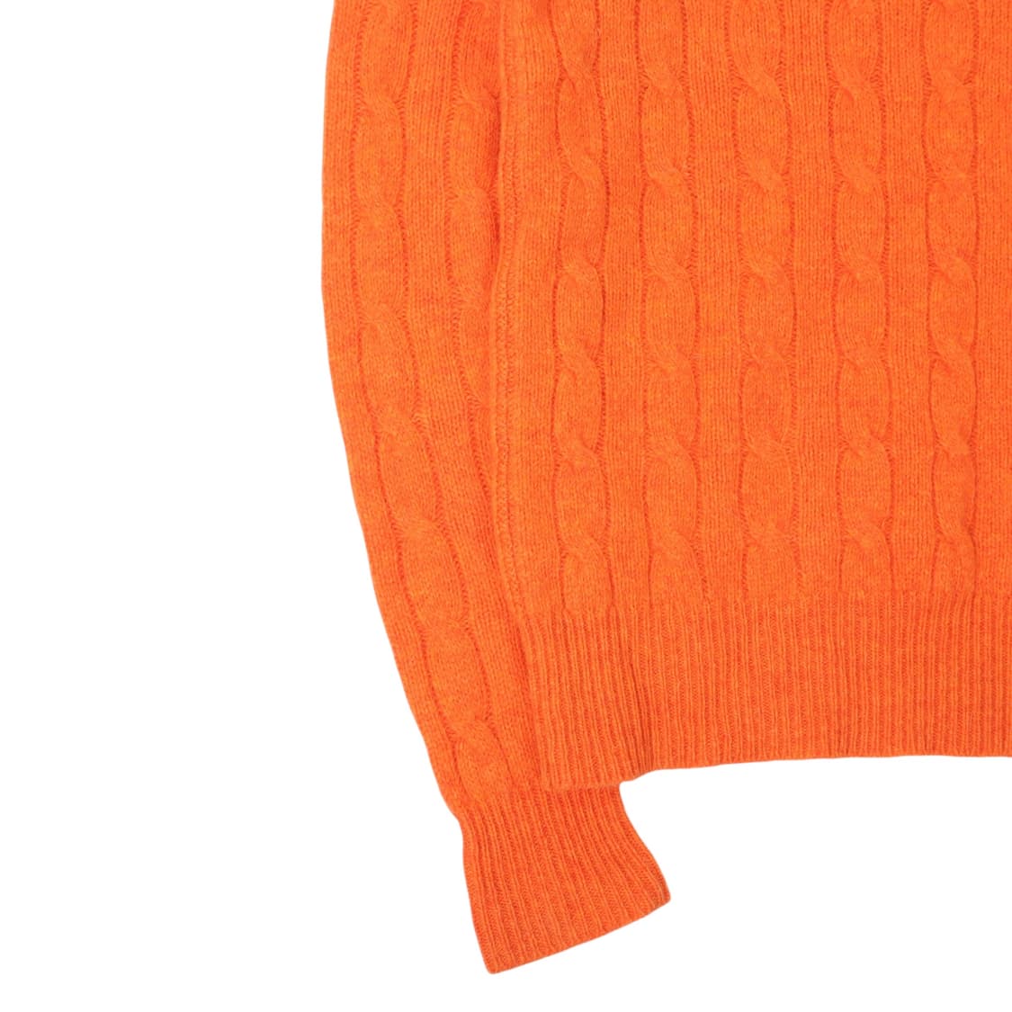 랄프로렌 오렌지 레더 숄더패치 케이블 니트 상품이미지4
