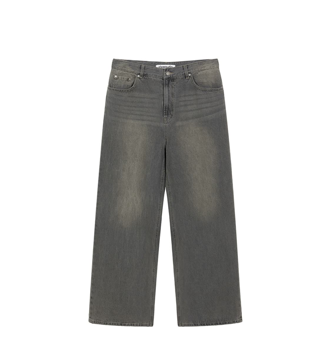새상품(XL)비바스튜디오 와이드 데님팬츠 샌드블랙 상품이미지2