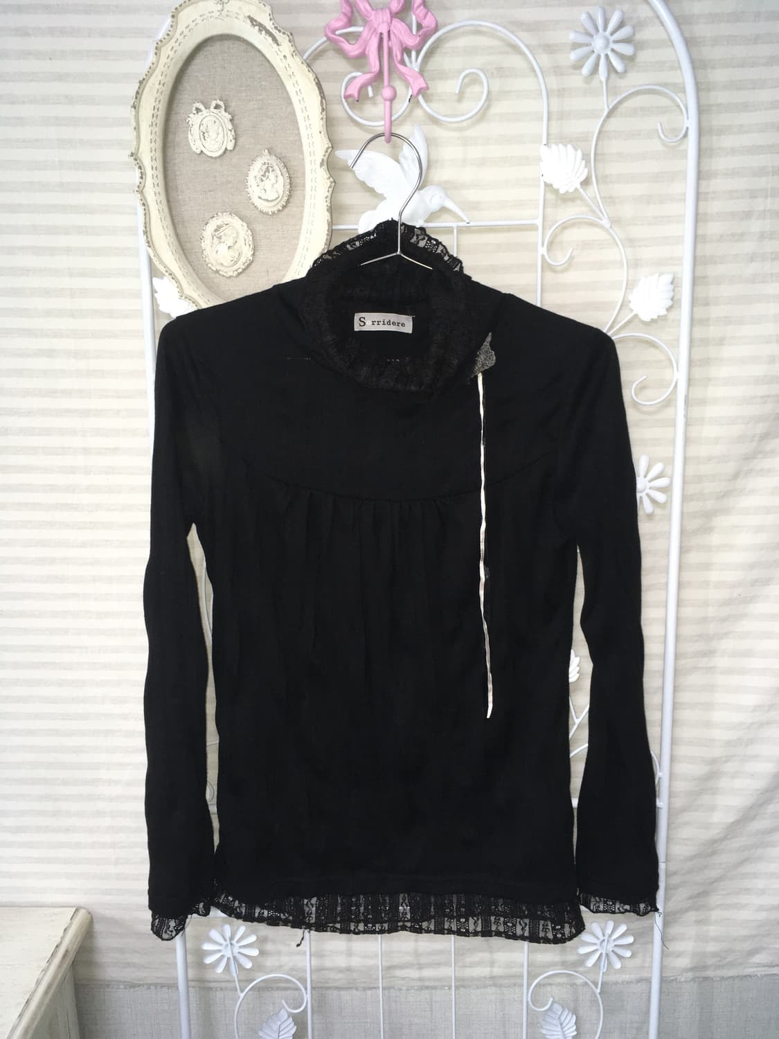 jpn vintage black lace layered ribbon 상품이미지1