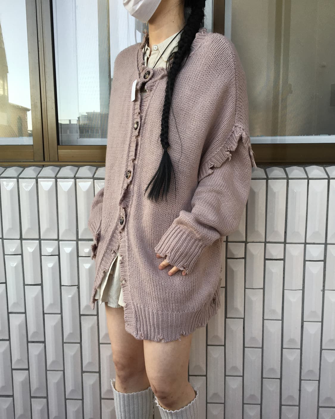 Damage point knit cardigan 상품이미지6