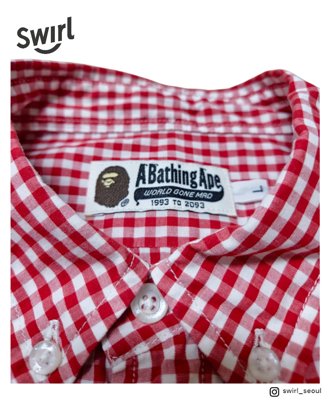 BAPE gingham half shirts 상품이미지4