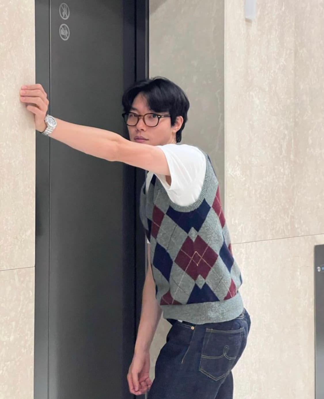 폴로랄프로렌 아가일 울 스웨터 베스트 상품이미지2