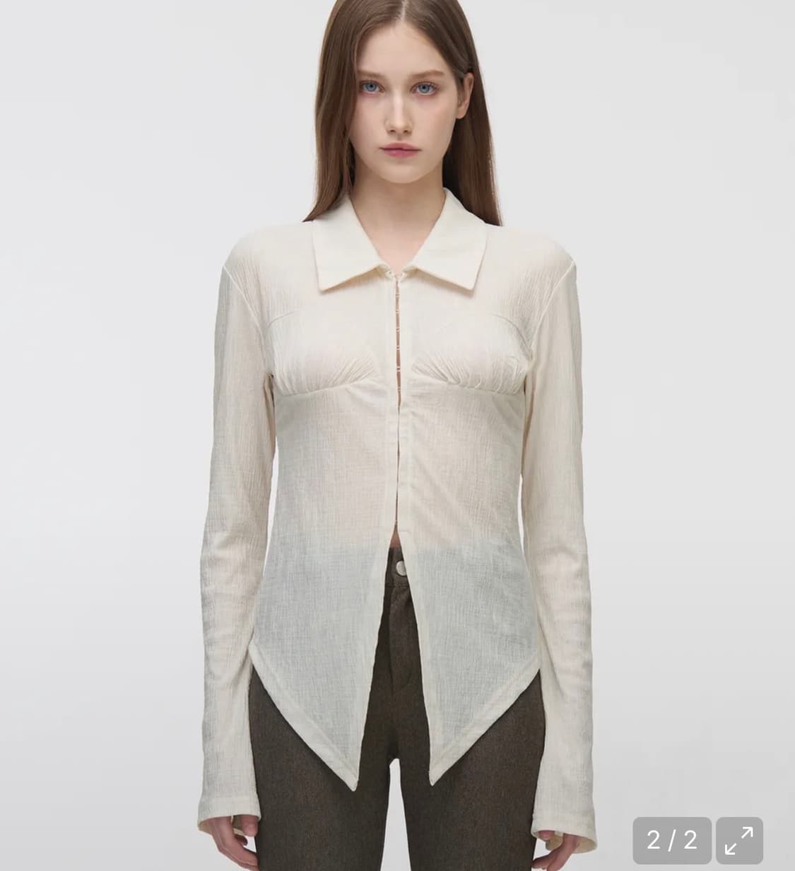 YUSE 유즈 PLEATS SLIM HOOK CLOSING SHIRT 상품이미지1