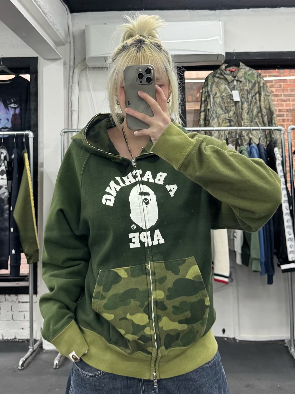 베이프 오리지널 카모 후드집업 상품이미지2