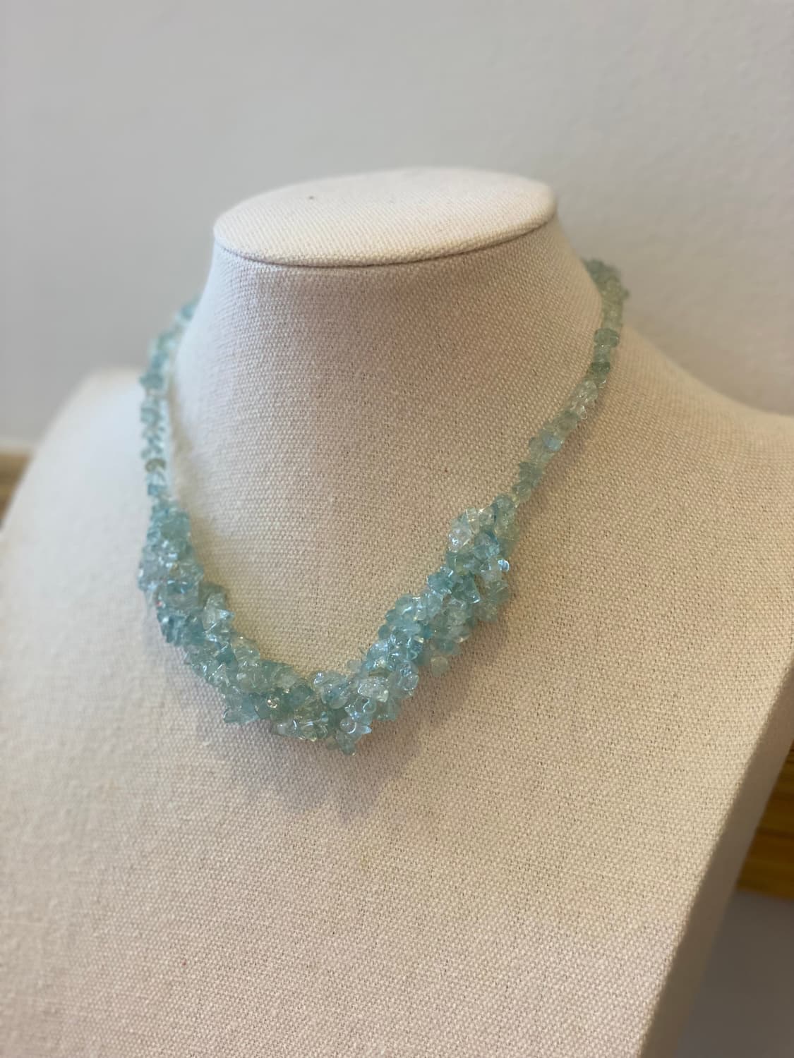 빈티지 아쿠아 블루스톤 비즈 목걸이 상품이미지4