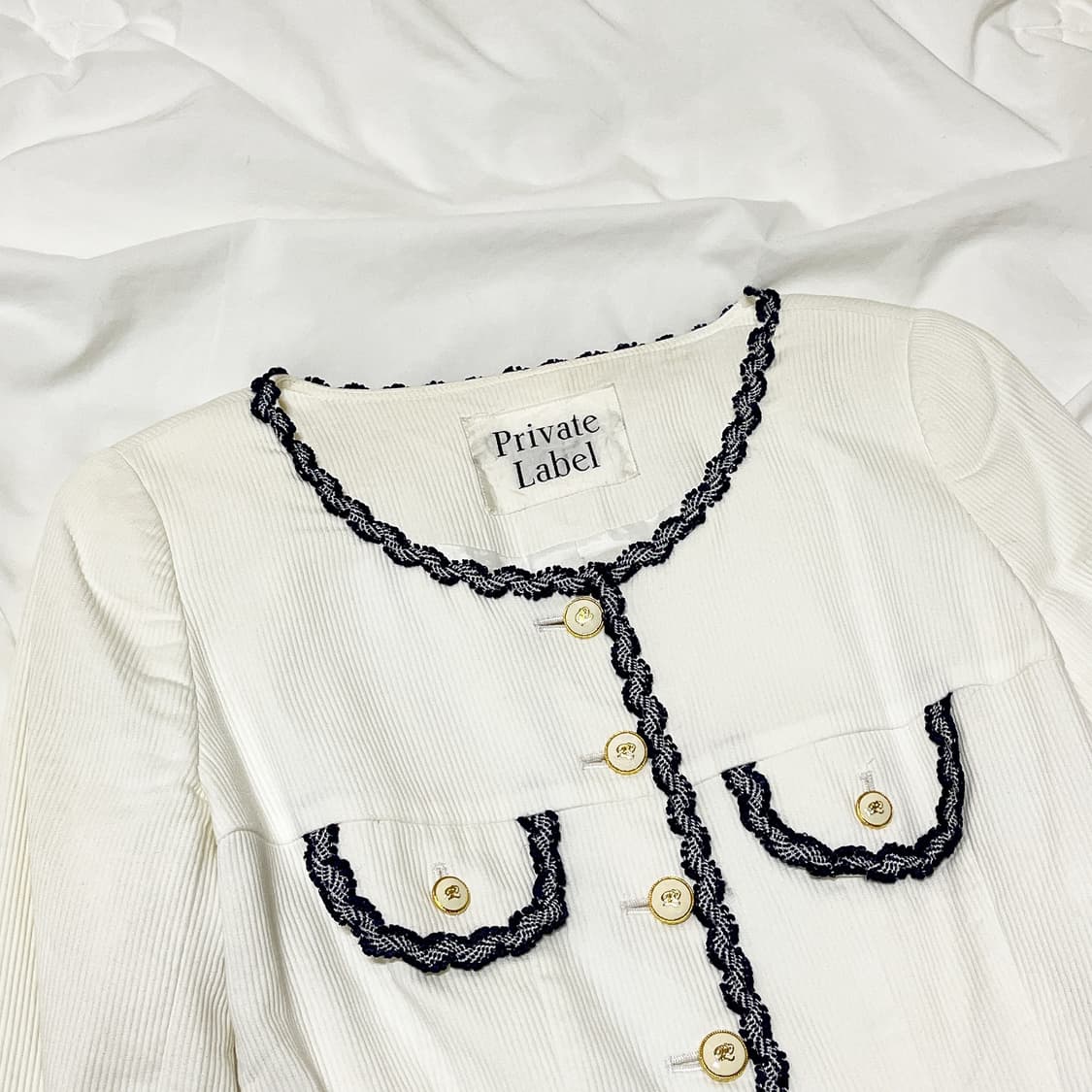 빈티지 ) 네이비트리밍 코듀로이 자켓 상품이미지1