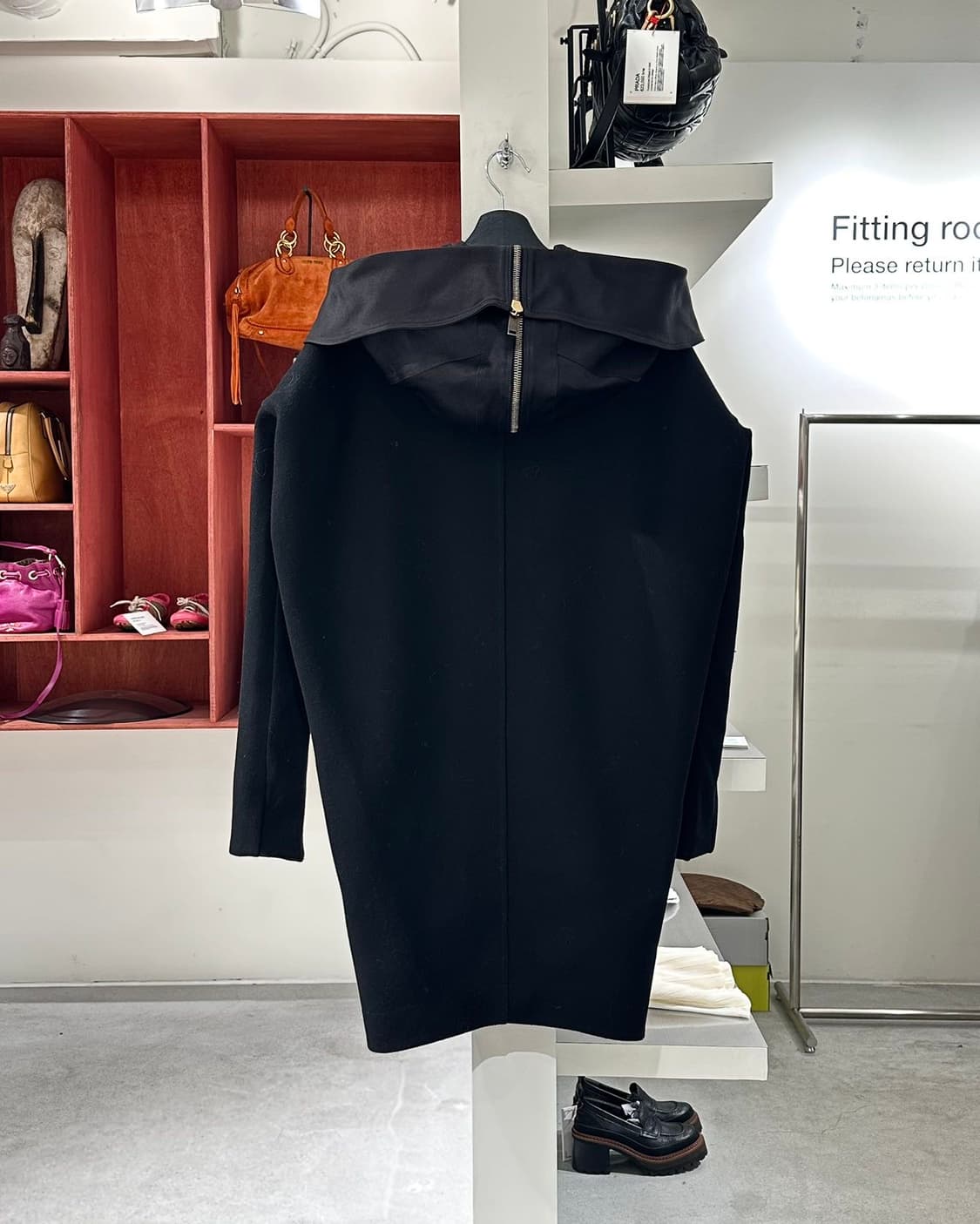 릭 오웬스 블랙 13fw 실크 울 코트 상품이미지6