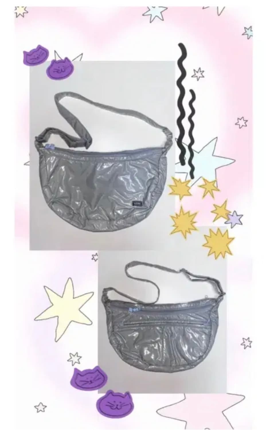 포터걸 애나멜 봉봉 크로스백 연그레이 상품이미지2