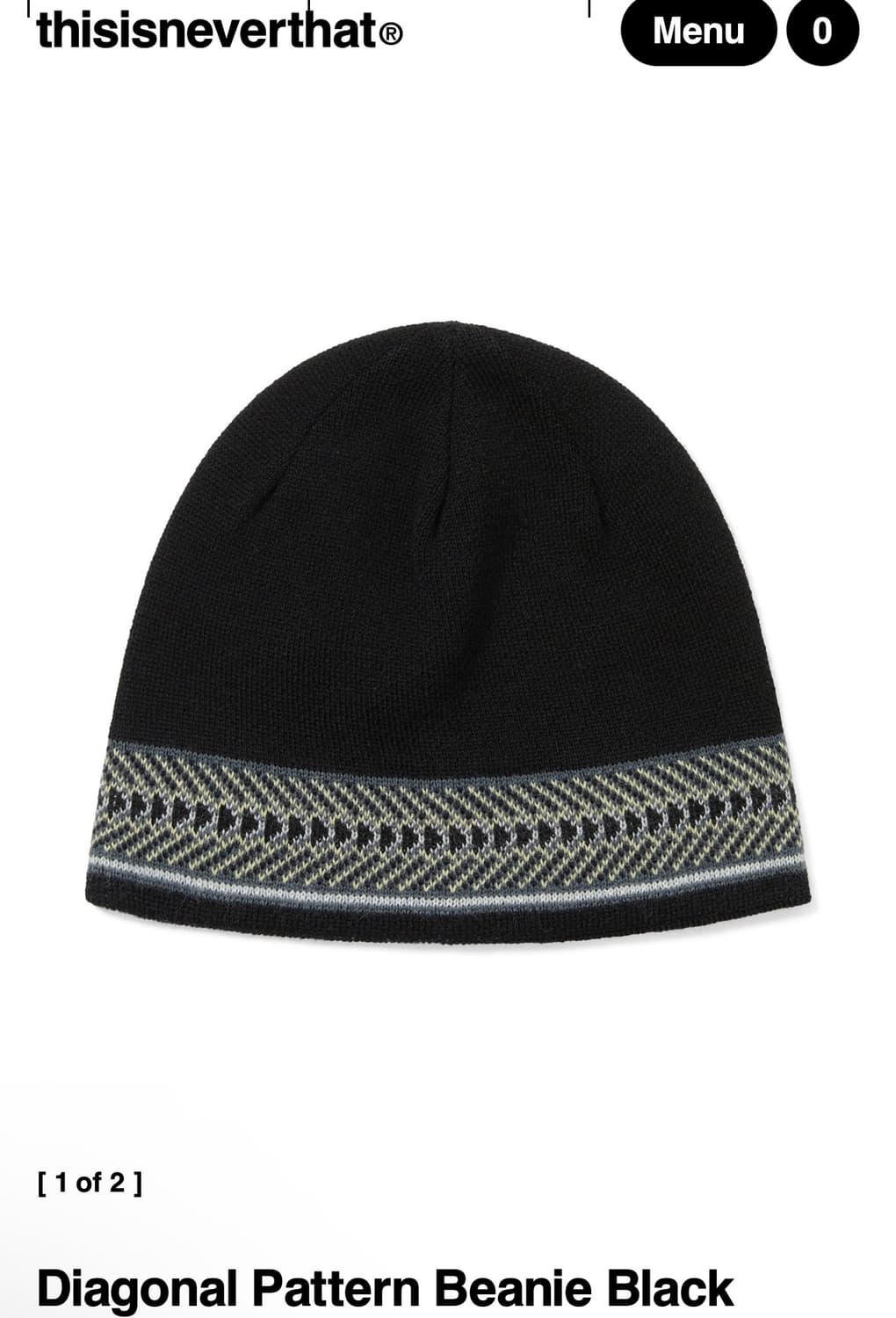 디스이즈네버댓) Diagonal Pattern Beanie BK F 상품이미지1