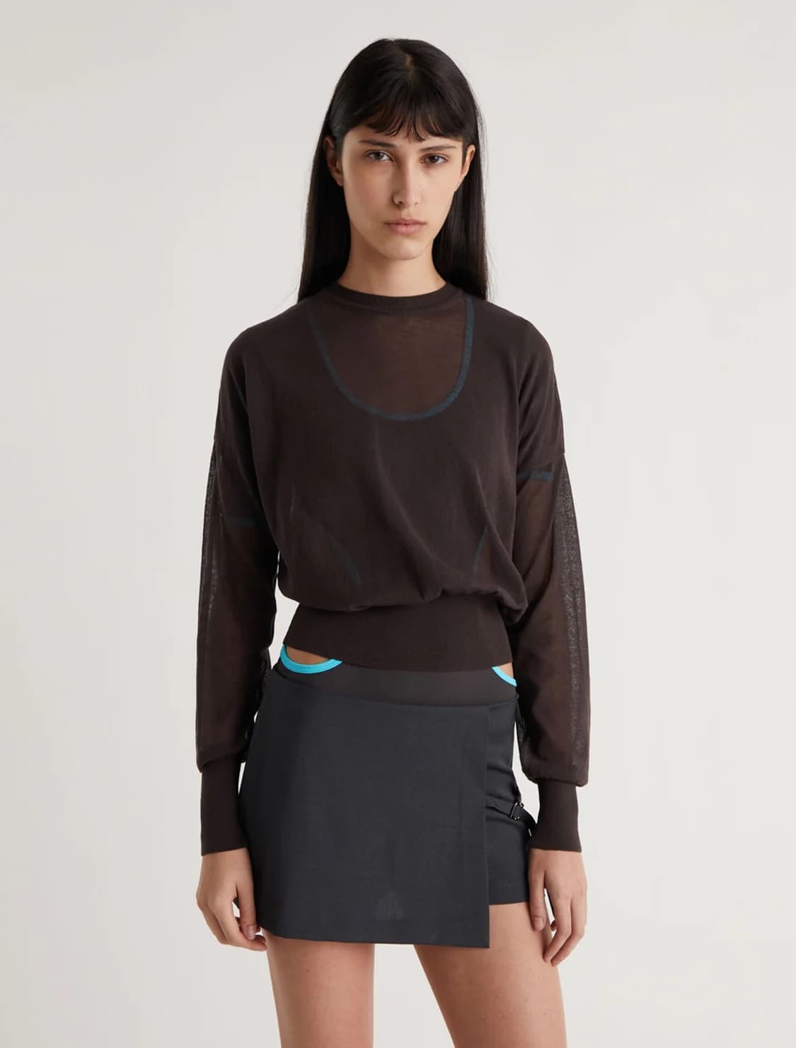 [M]팔로마울 LEDS 오가닉 시어 니트/브라운 상품이미지1