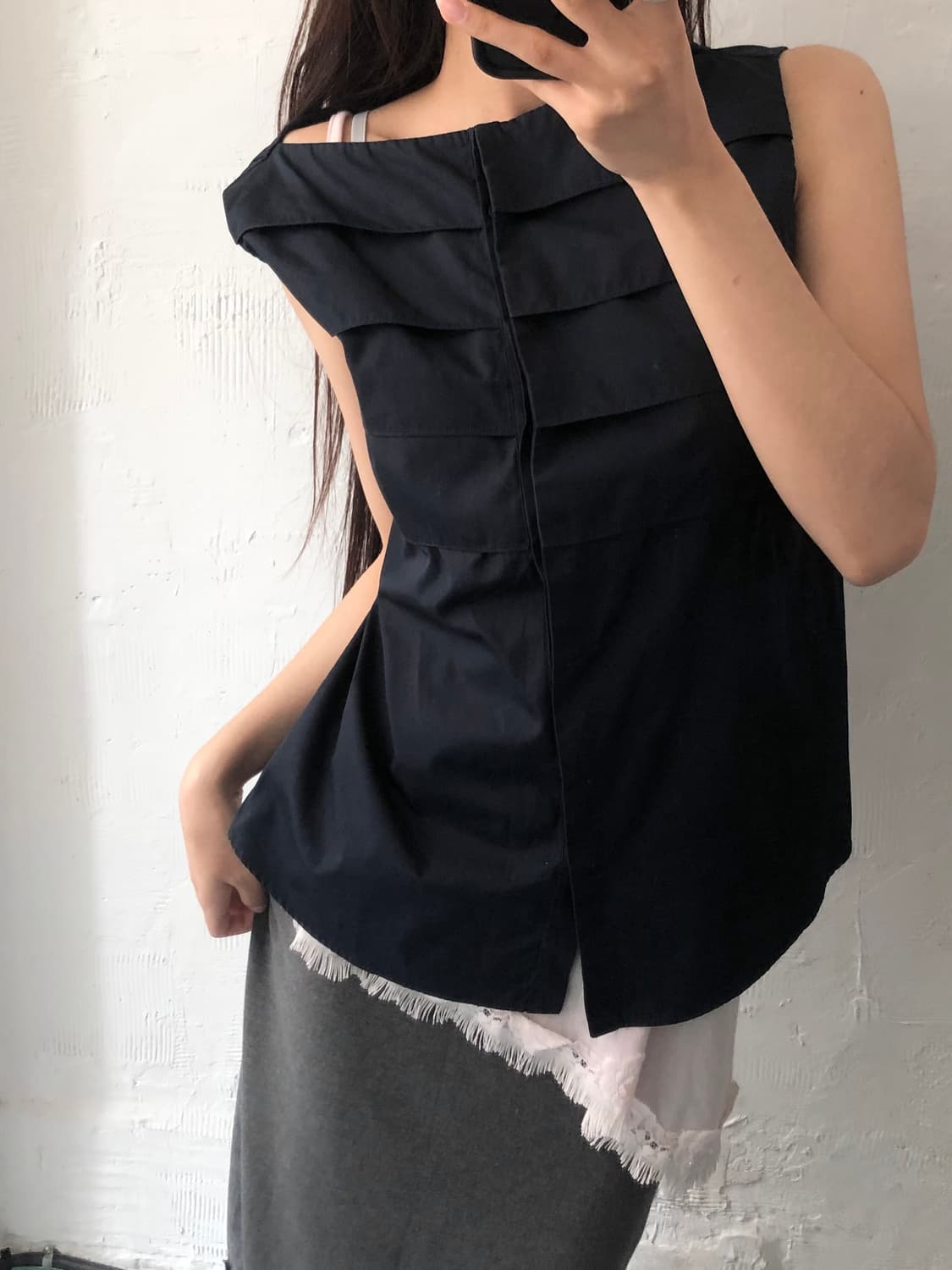 Jil Sander 질샌더 네이비 프릴 슬리브리스 상품이미지2