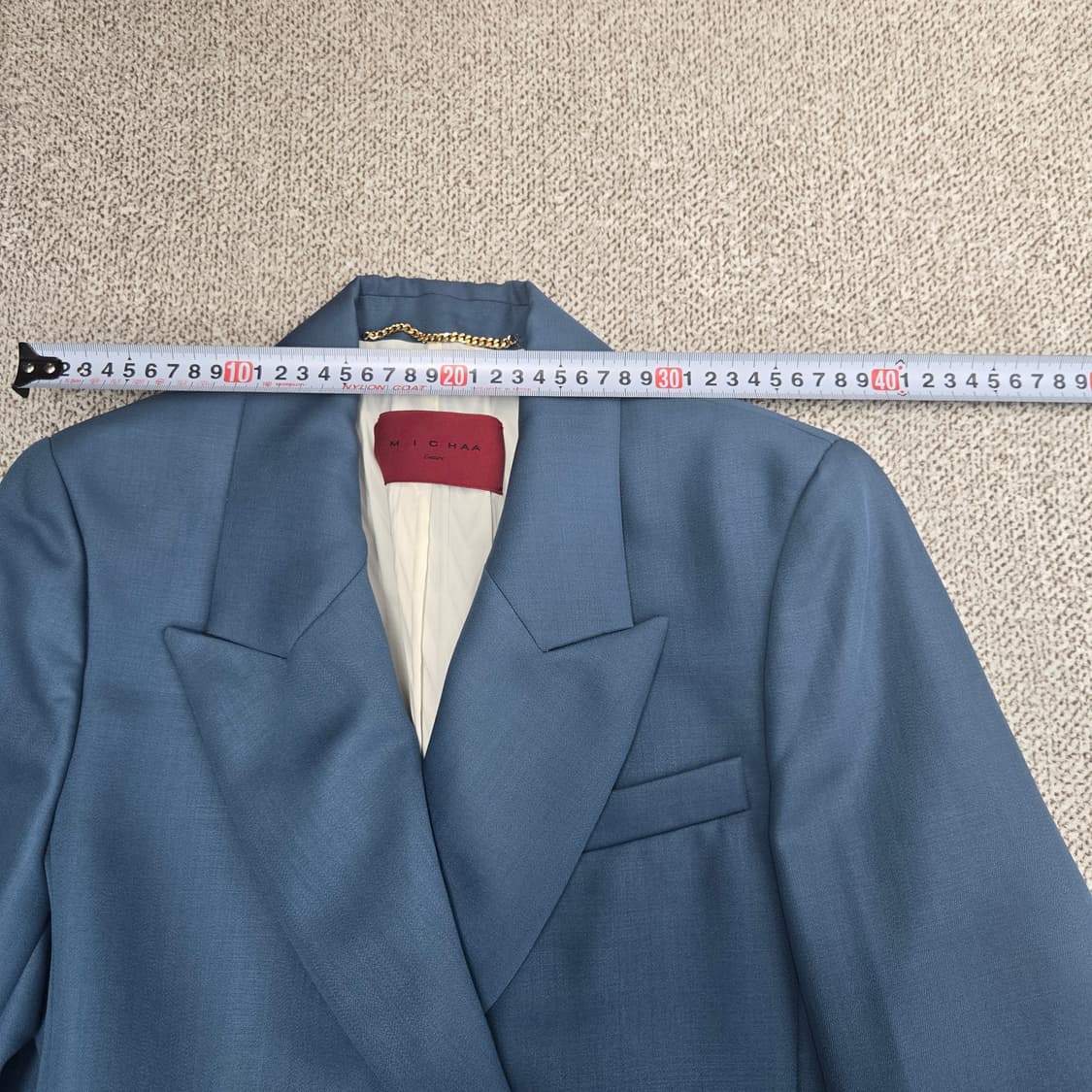 0828 미샤 모헤어 블랜딩더블 버튼 롱 코트 블루 55 상품이미지6