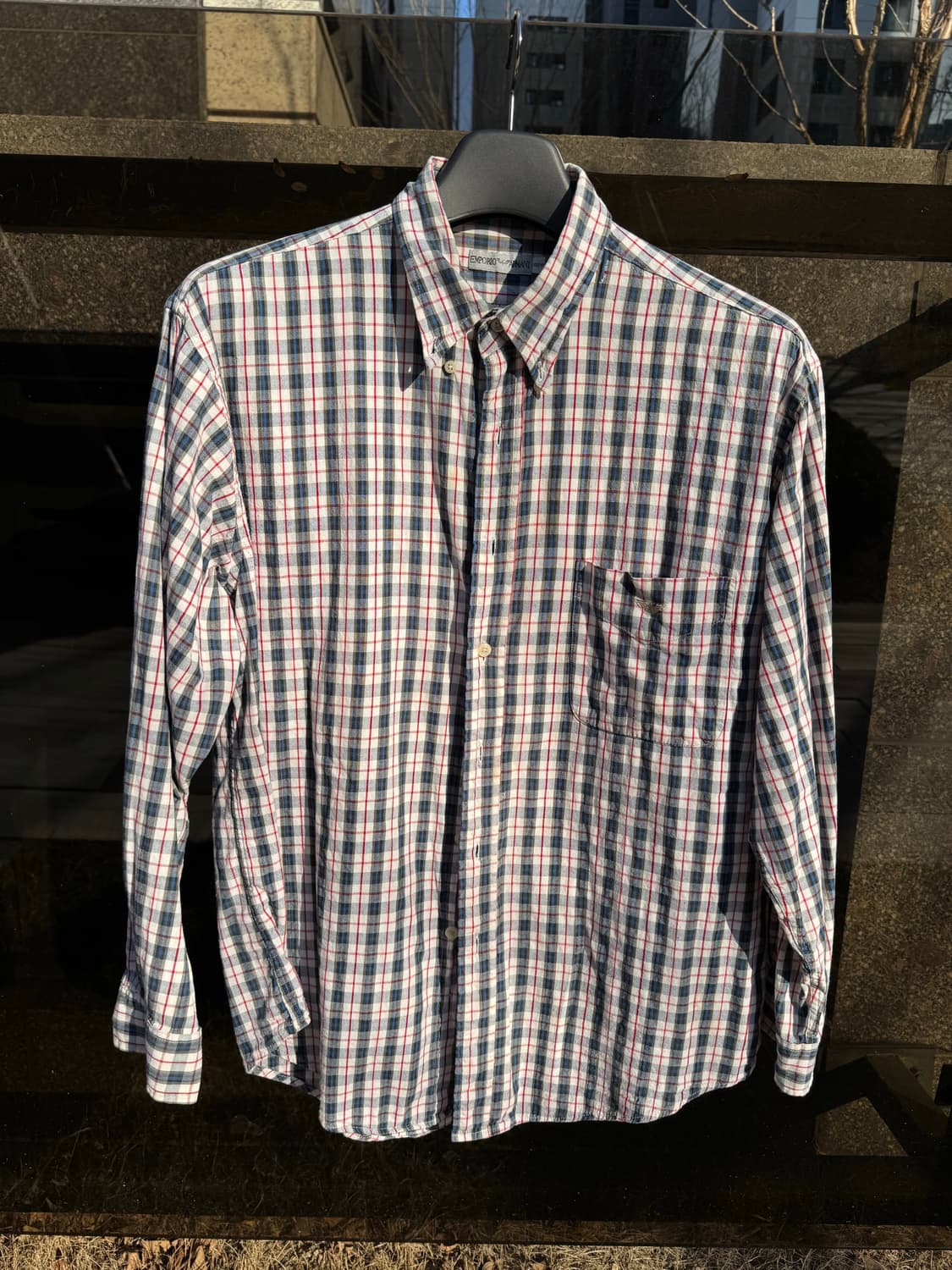 90s-00s엠포리오 아르마니 체크셔츠 상품이미지2