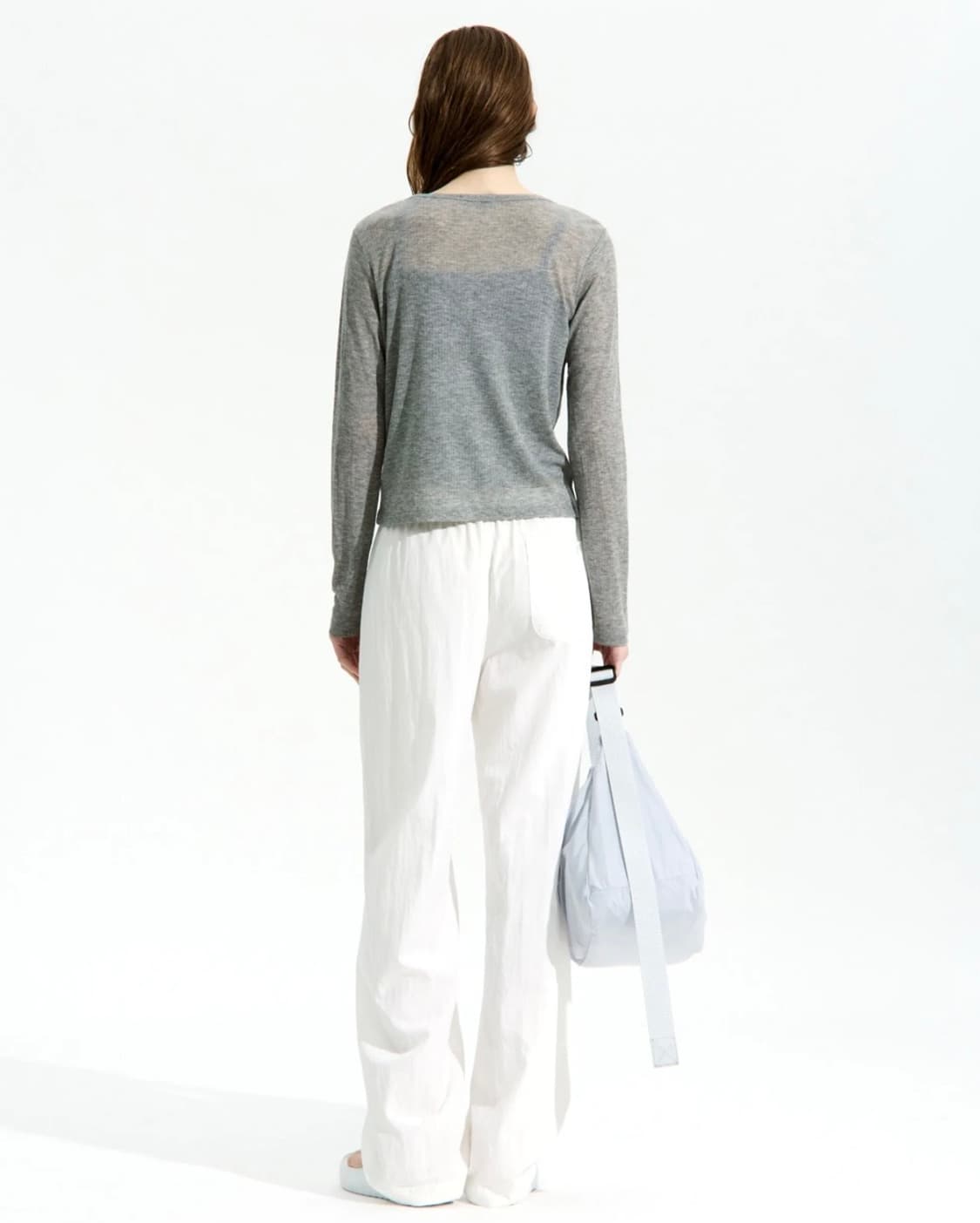 로우클래식 헨리넥 롱슬리브 티셔츠 멜란지 그레이 s 상품이미지3