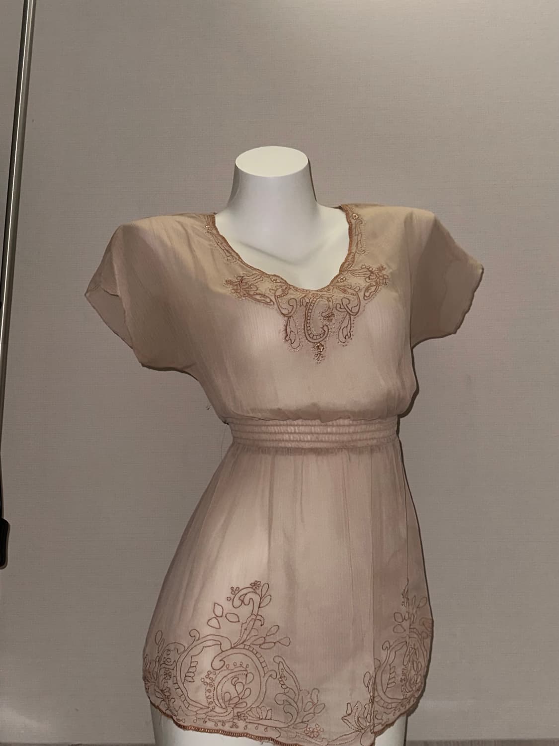 빈티지 페어리코어 시스루 반소매 블라우스 상품이미지1