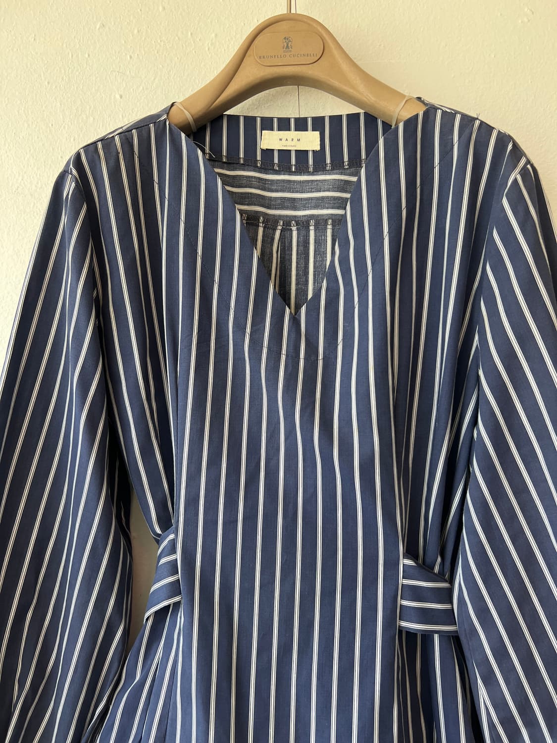 쇼핑몰 WARM 여성 네이비 스트라이프 코튼원피스 롱원피스 상품이미지1