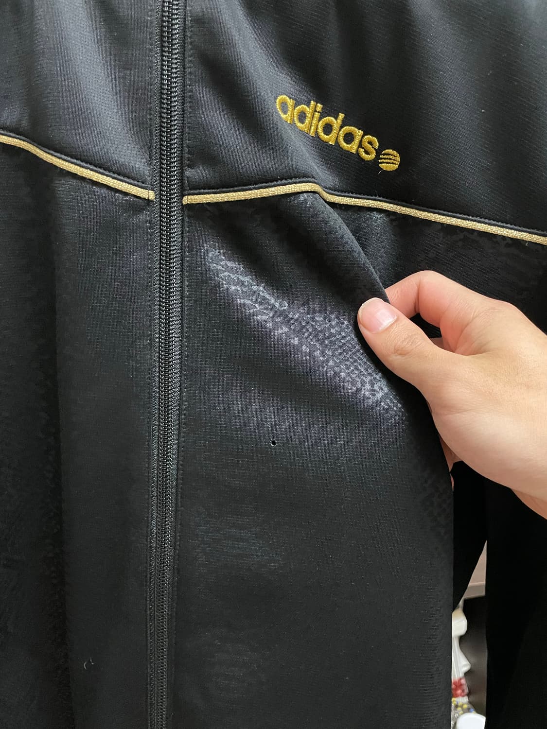 호피 무늬 아디다스 후드 져지 상품이미지3