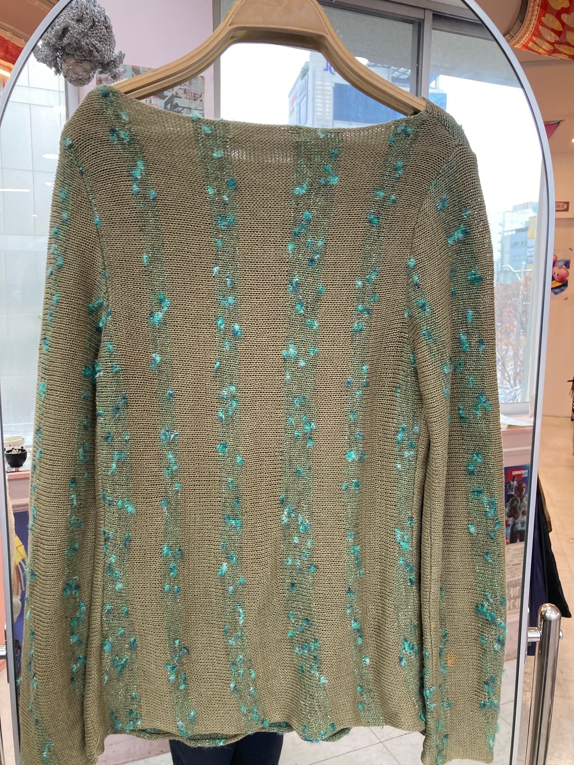 빈티지 카키 그런지 니트 상품이미지6