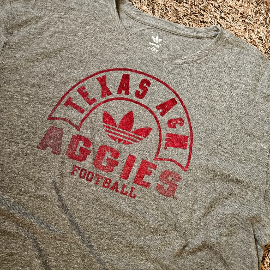 Adidas 2010's TEXAS A&M 벨벳 플로키 빈티지 반팔티셔츠 상품이미지2