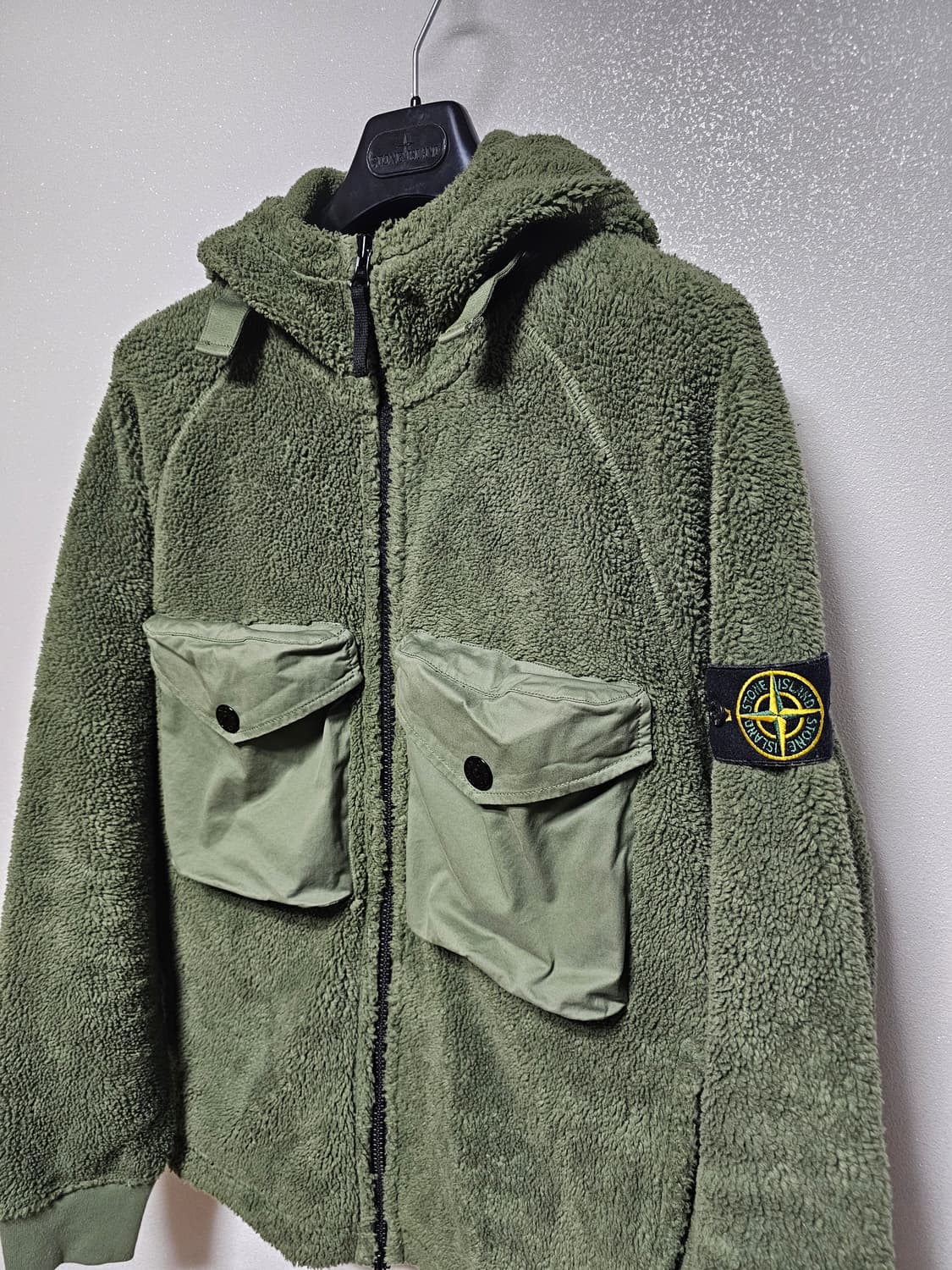 스톤아일랜드 양털 후리스 후드 집업 자켓 상품이미지9