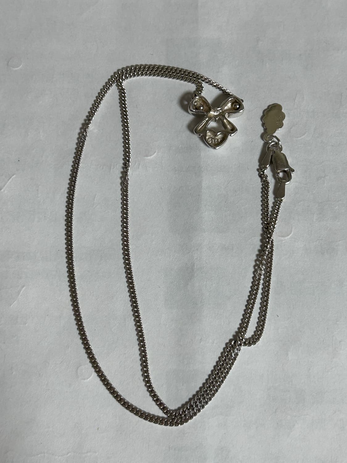 꾸레쥬 925 리본 하트 목걸이 (발레코어)희귀 상품이미지6