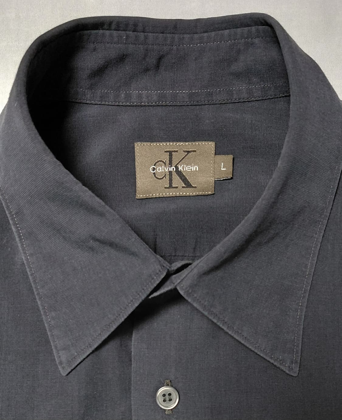 [L] 90s 빈티지 캘빈클라인(CK) 차콜 그레이 코튼 셔츠 상품이미지3