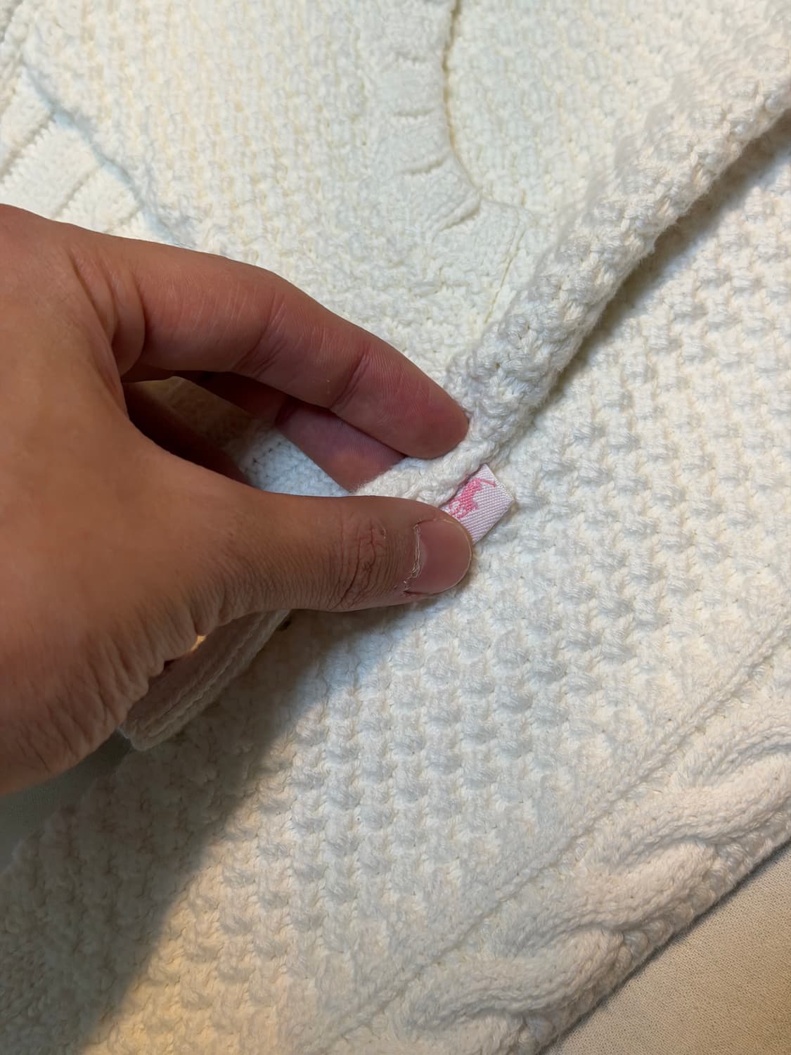 폴로 랄프로렌 딱붙핏 케이블 코튼 니트집업 화이트 상품이미지2