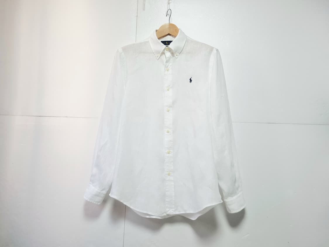 남성 폴로 랄프로렌 린넨 마 화이트 흰색 긴팔 남방 셔츠 상품이미지3