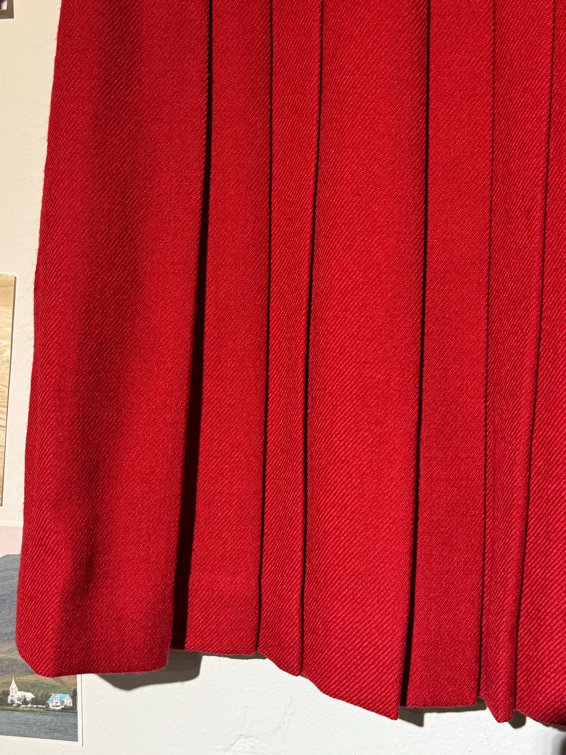 레드 플리츠 스커트 상품이미지4