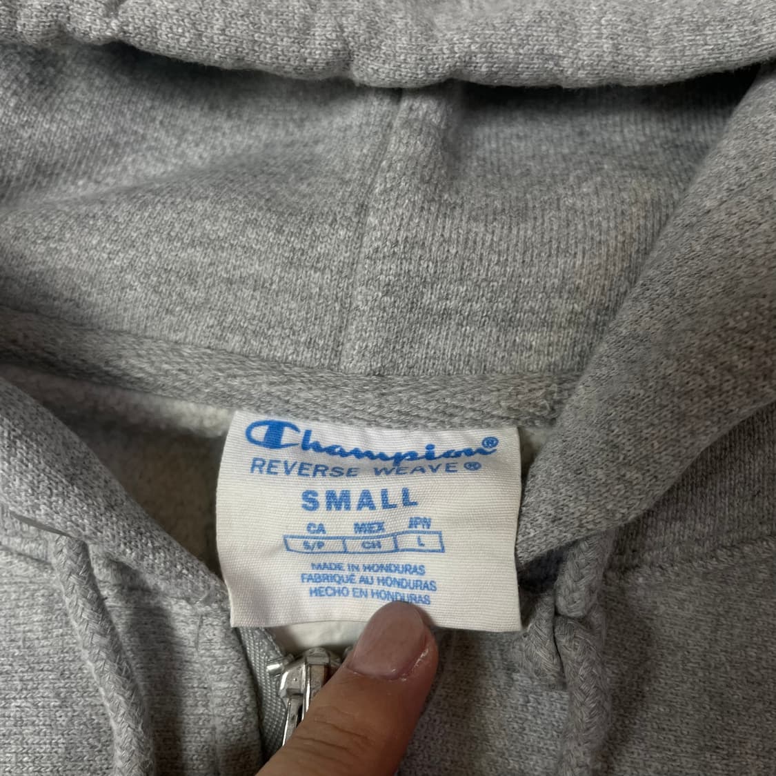 챔피온 리버스위브 그레이 C로고 후드 집업 S 상품이미지4