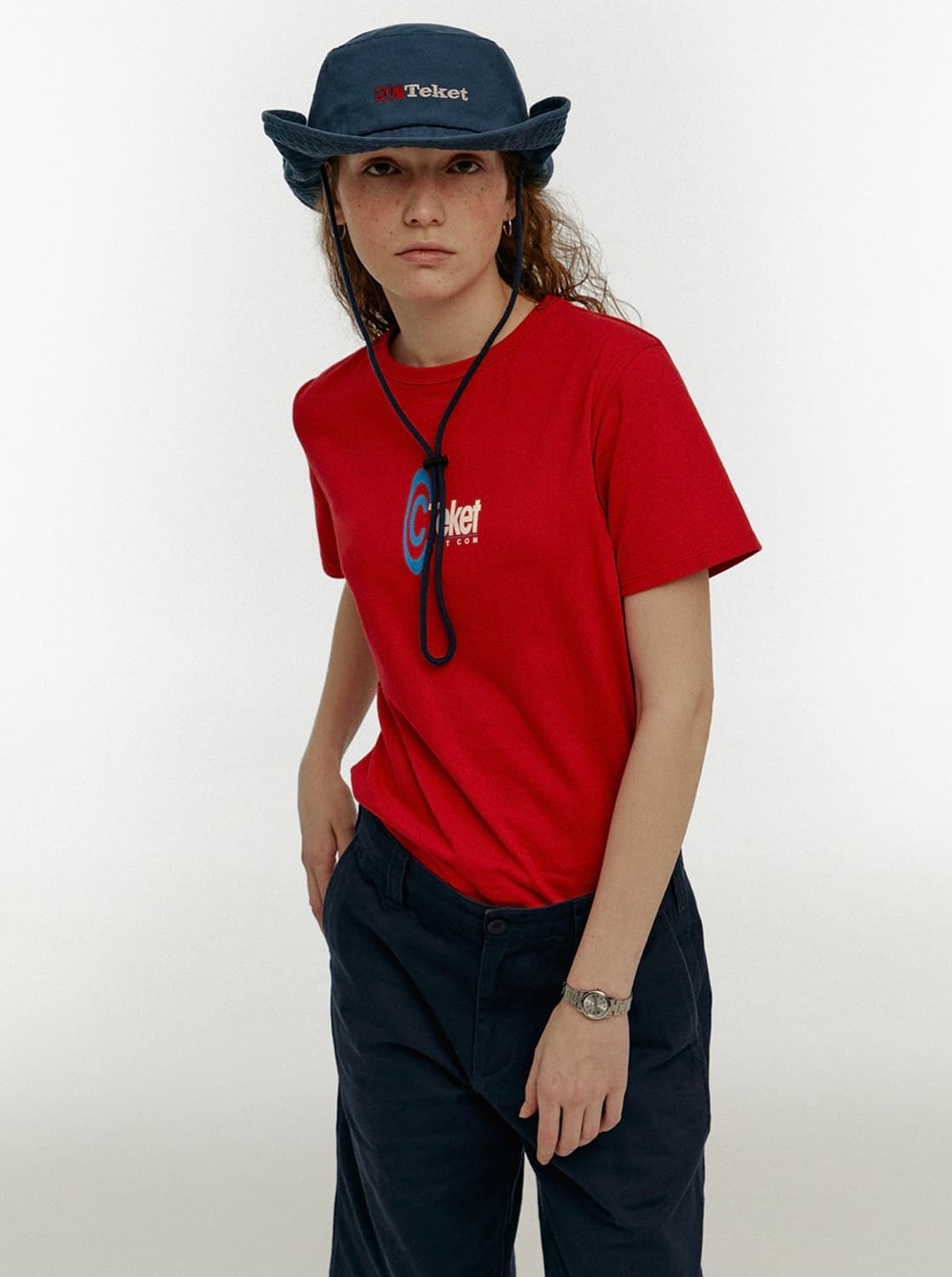 테켓 심볼 여성 반팔티 레드 상품이미지4