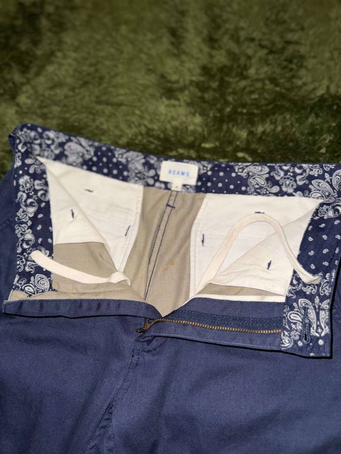 [S] Beams 빔즈 재팬 크롭 워시드 치노 팬츠 네이비 상품이미지3