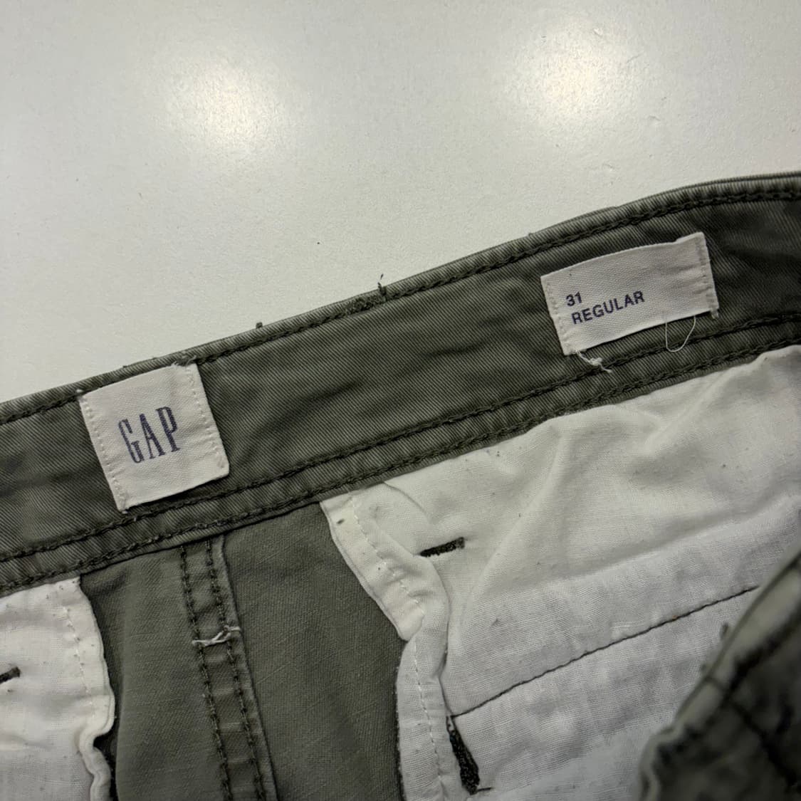 [31] GAP 갭 레귤러핏 카고 반바지 올리브 팬츠 E22 상품이미지3