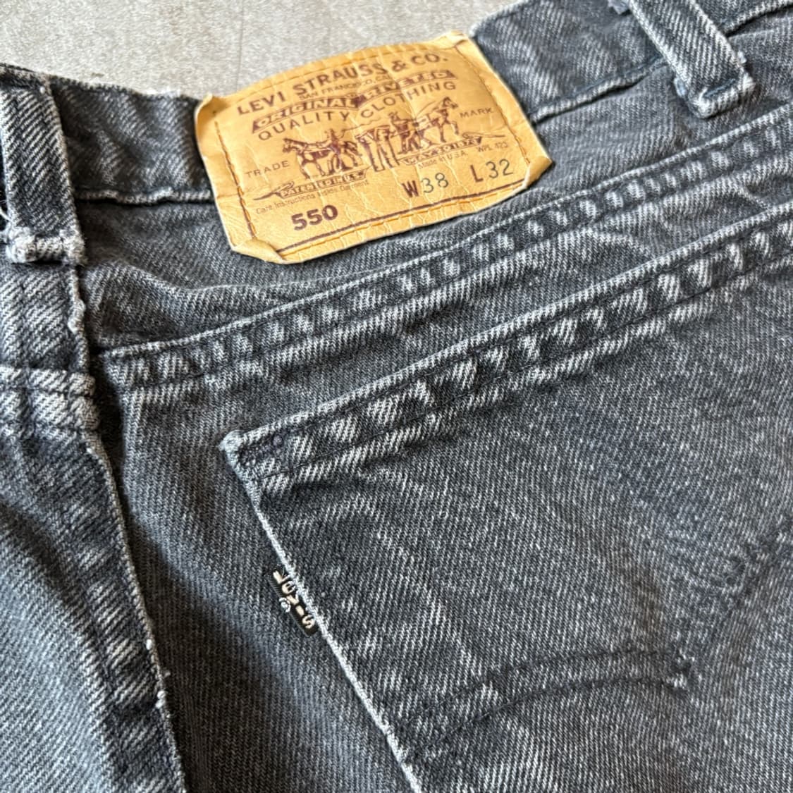 90년 미국 생산 리바이스 550 데님 블랙탭 팬츠 바지 상품이미지10