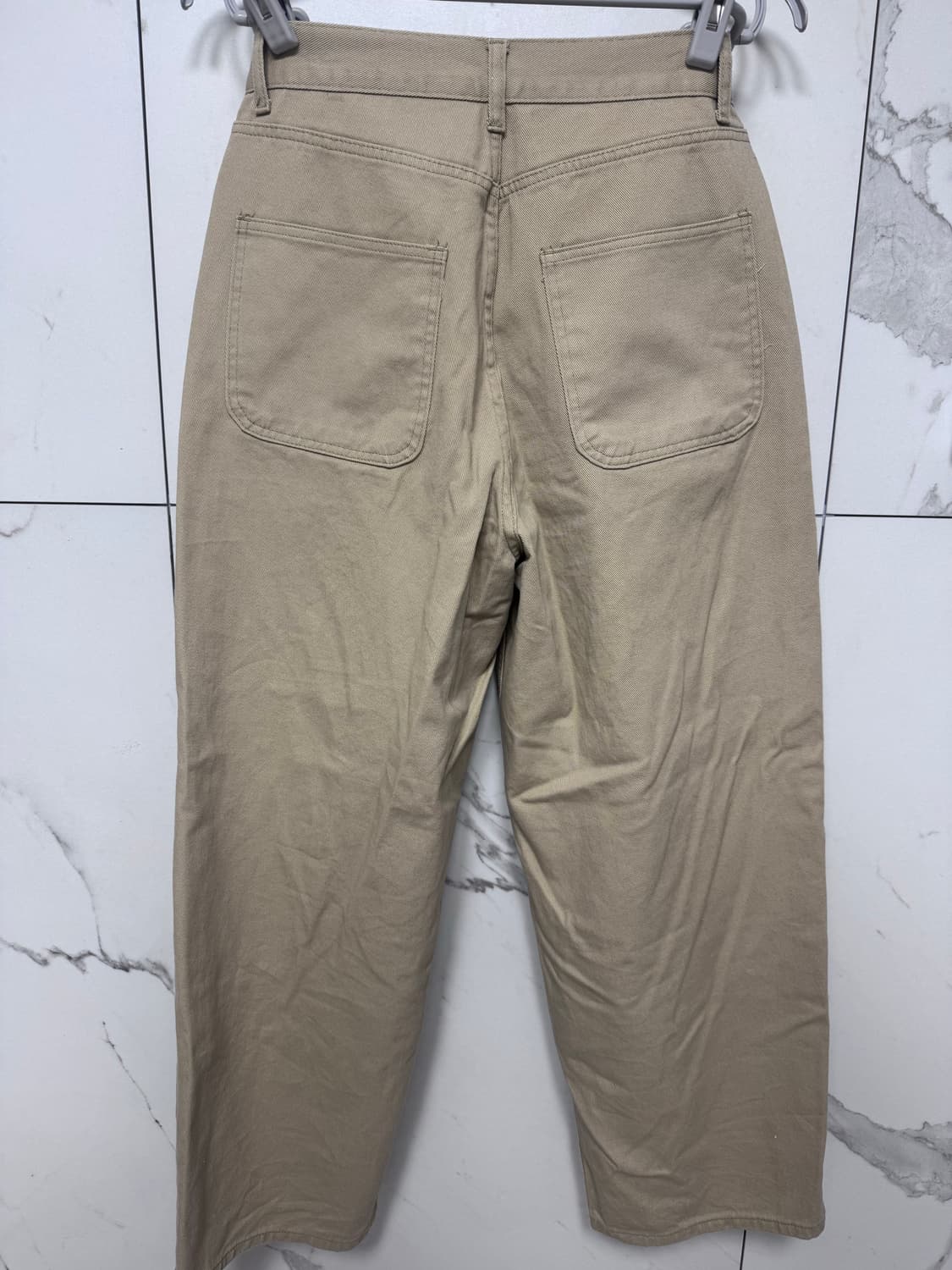 시그니처 와이드 커브드 다트 코튼 팬츠 m 상품이미지3