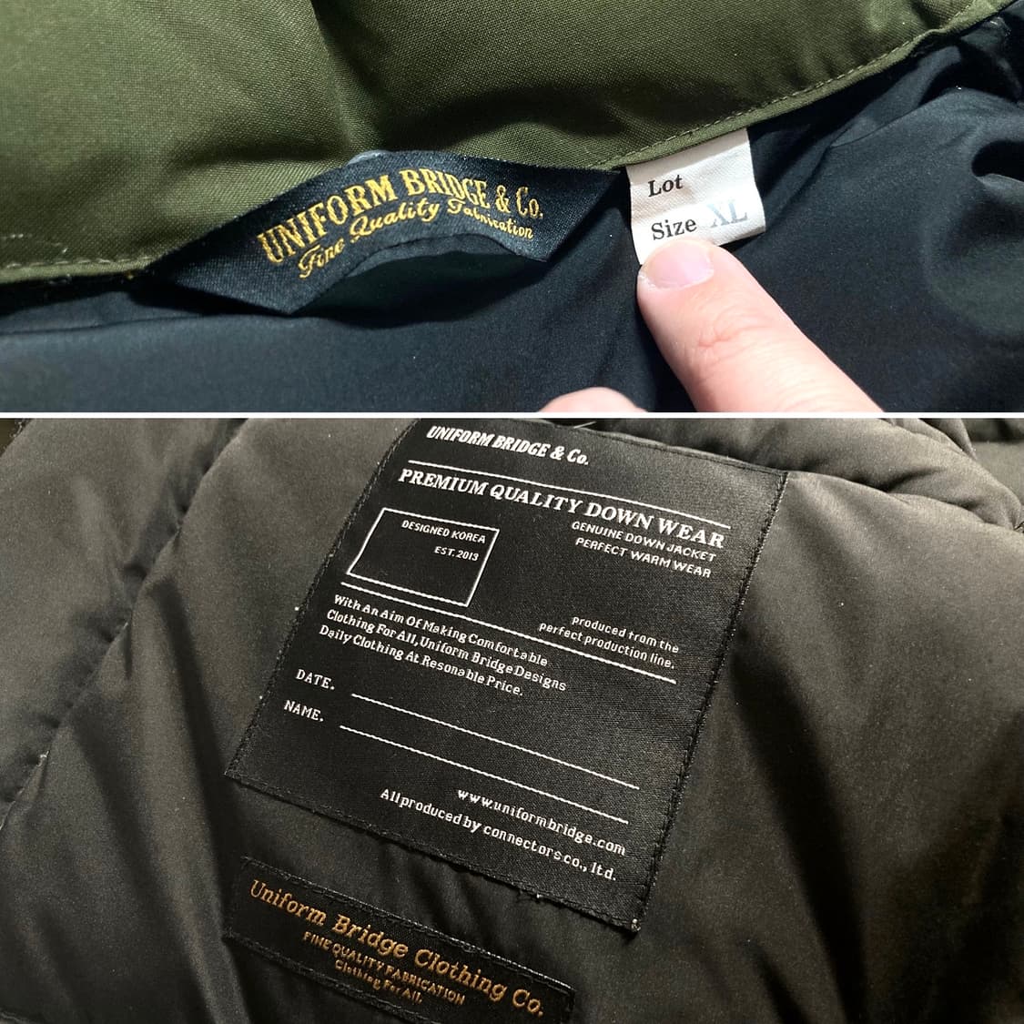 (거의 새것)유니폼브릿지 덕다운 마운틴 파카 패딩 100-105 상품이미지5