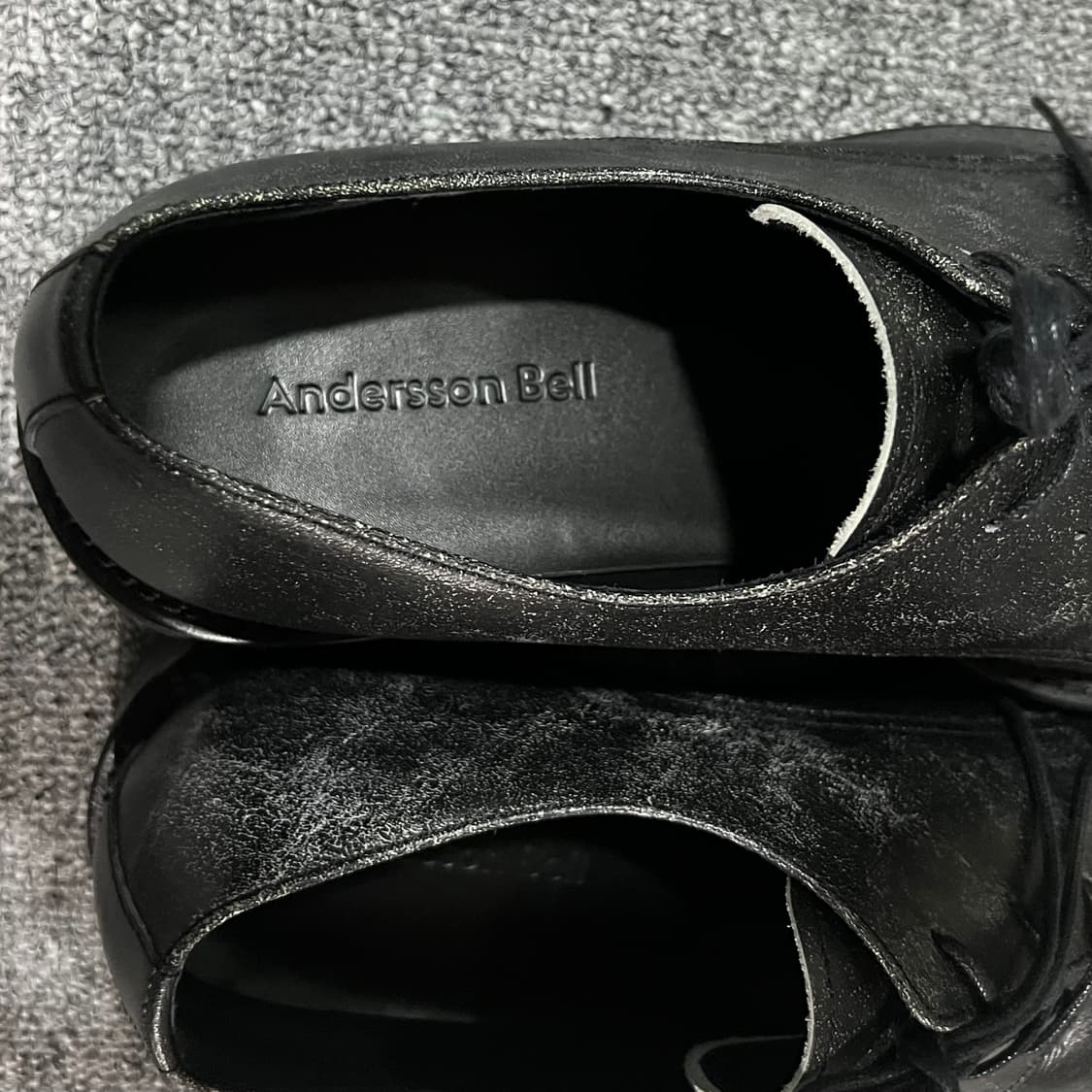 엔더슨벨 크레비스 스퀘어 토 더비슈즈 (CRACK BLACK) 270(4 상품이미지4