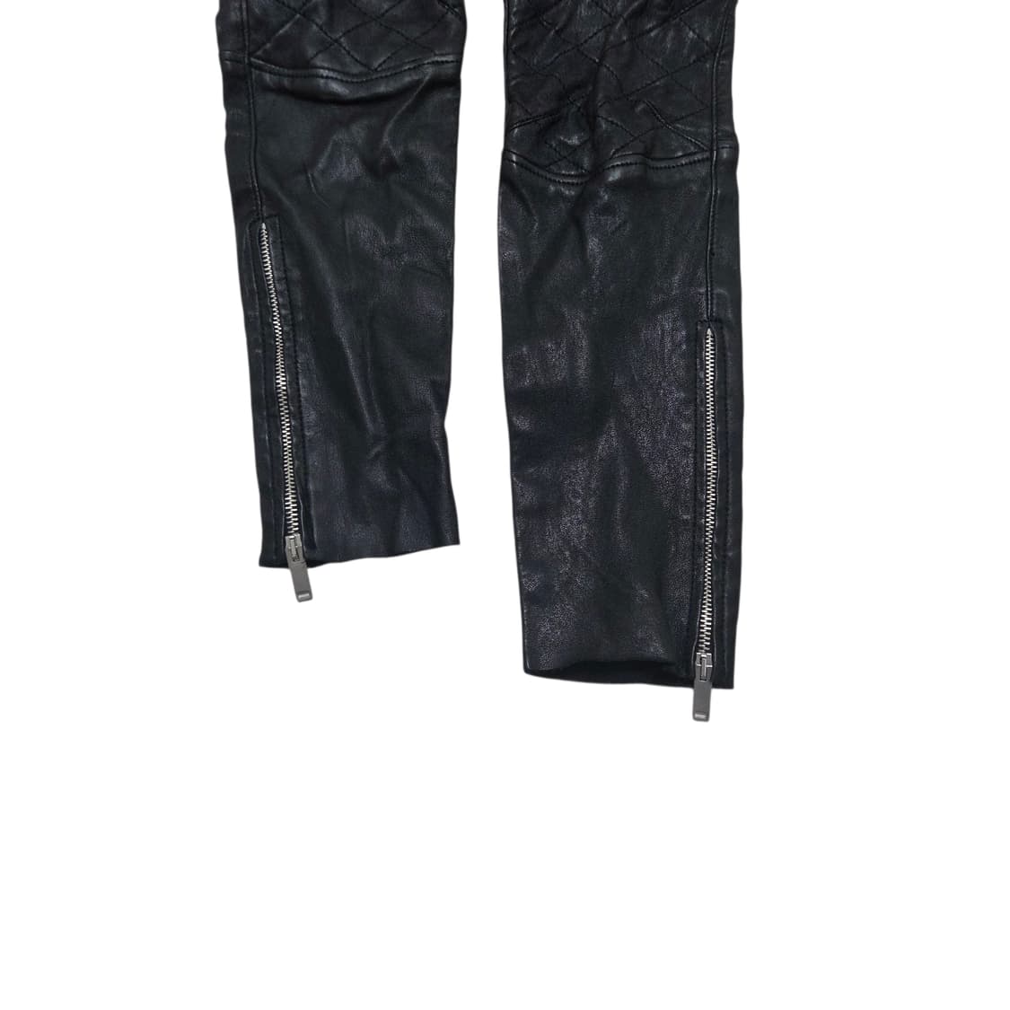 R13 Italy 블랙 데님 가죽 팬츠 스키니 바이커 상품이미지3