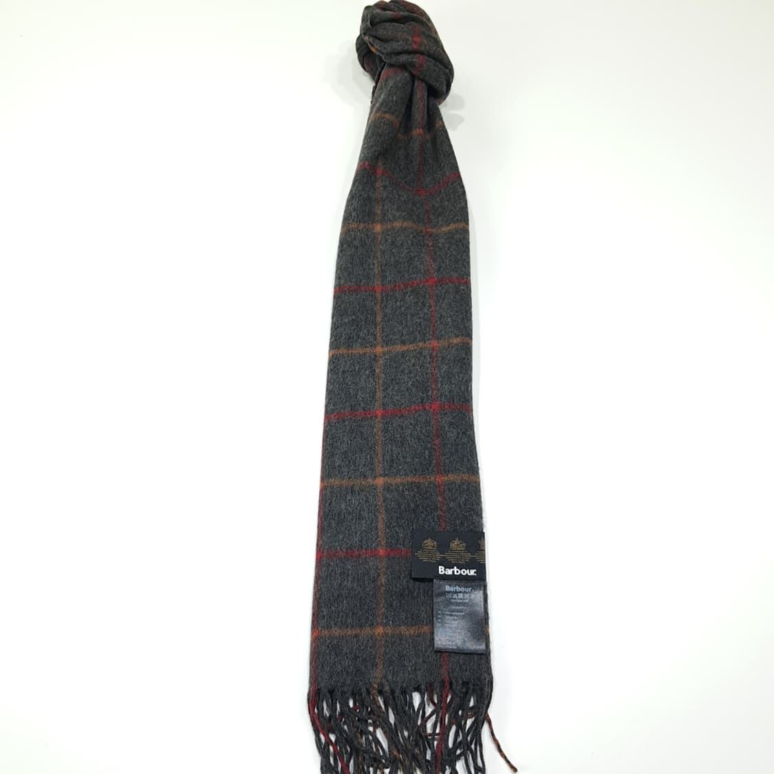 MX467 바버 램스울 3로얄워런트 윈도우페인 차콜 머플러 목도리 상품이미지5