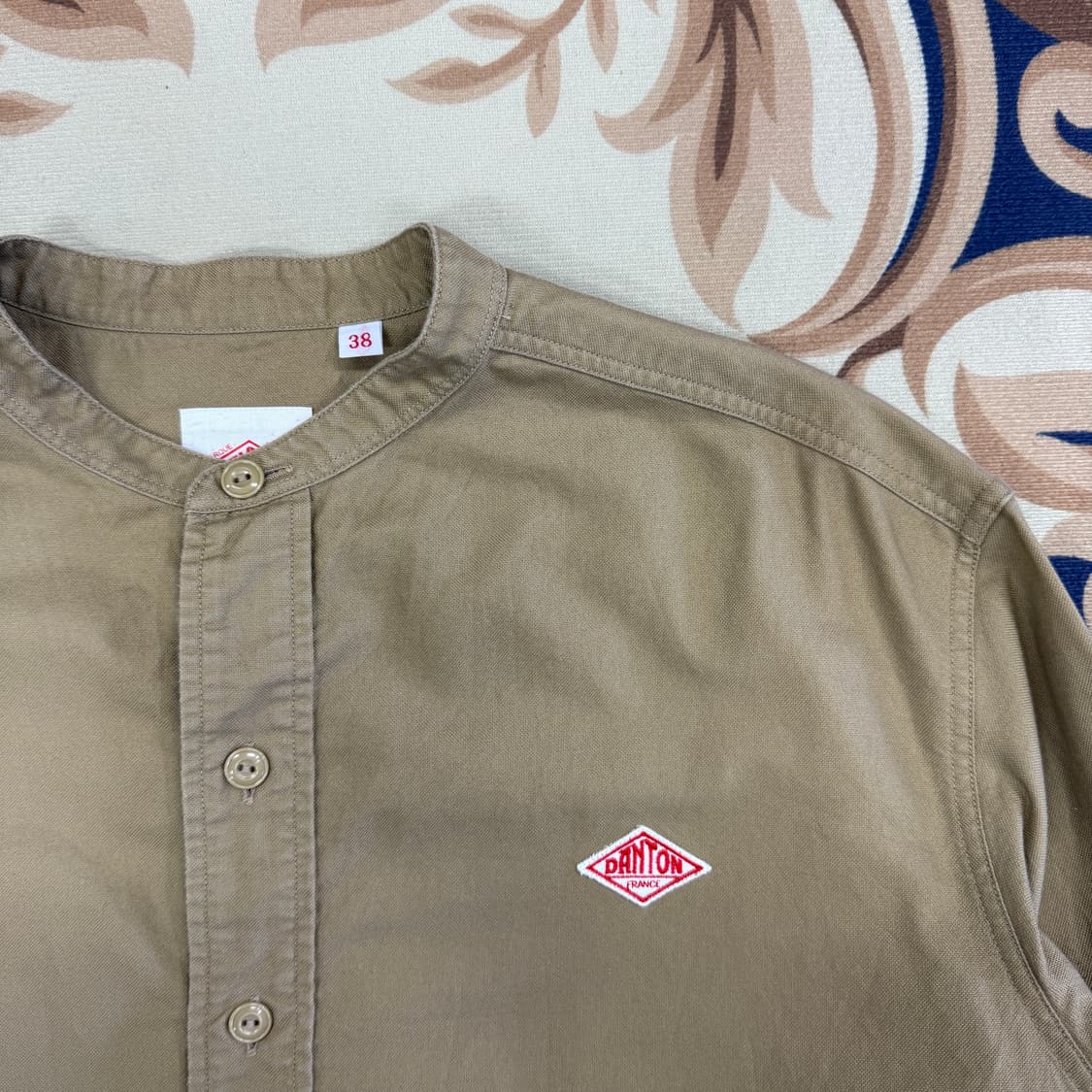 (38)JPN단톤 DANTON 논카라 코튼 셔츠(베이지) 상품이미지2