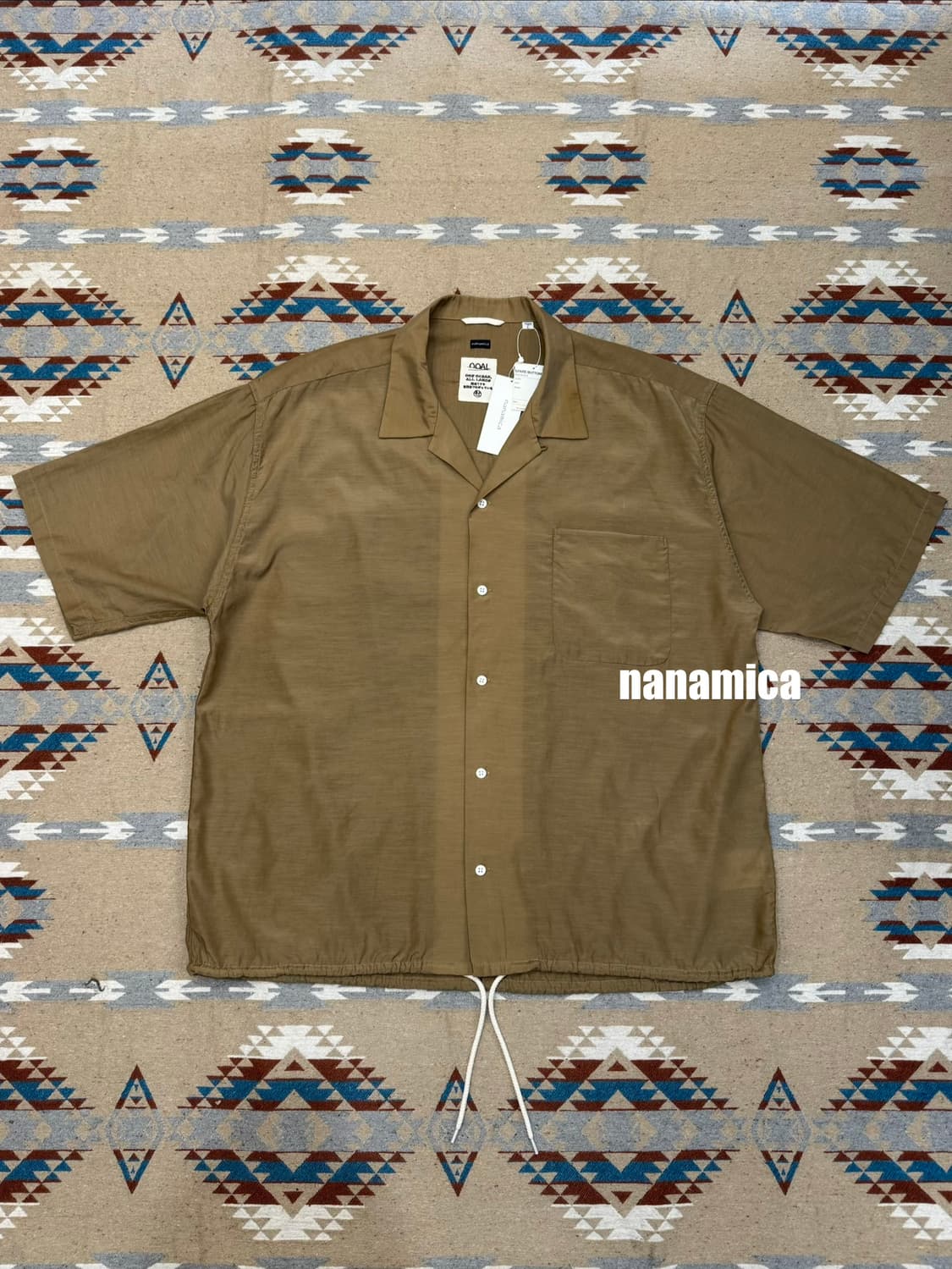 [M][100] 나나미카 오픈카라 셔츠 베이지 (CUPRO) 상품이미지1