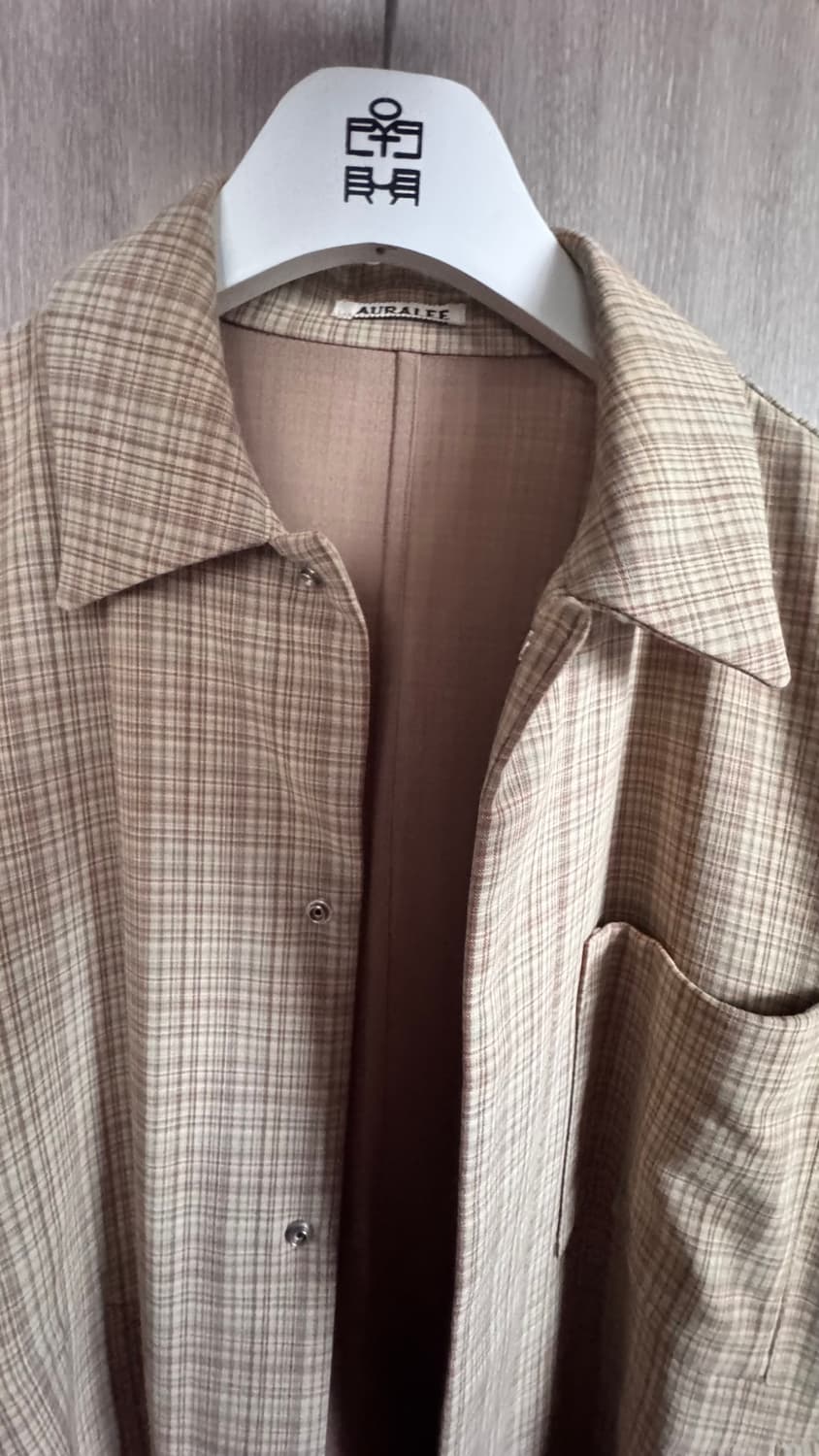 오라리 하드 트위스트 울 더블 페이스 체크 자켓 3사이즈 상품이미지7