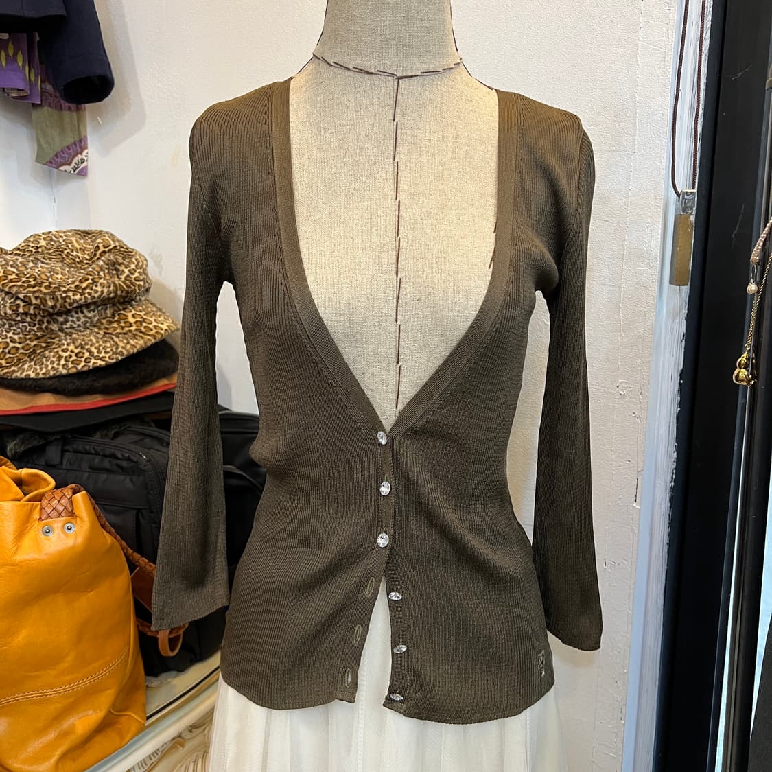 꾸레쥬 골지 브이넥 가디건 상품이미지8