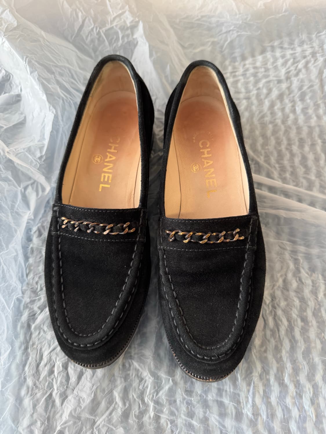 샤넬 빈티지 로퍼 스웨이드 상태좋음 밑창 덧댐 EU37 사이즈 상품이미지1