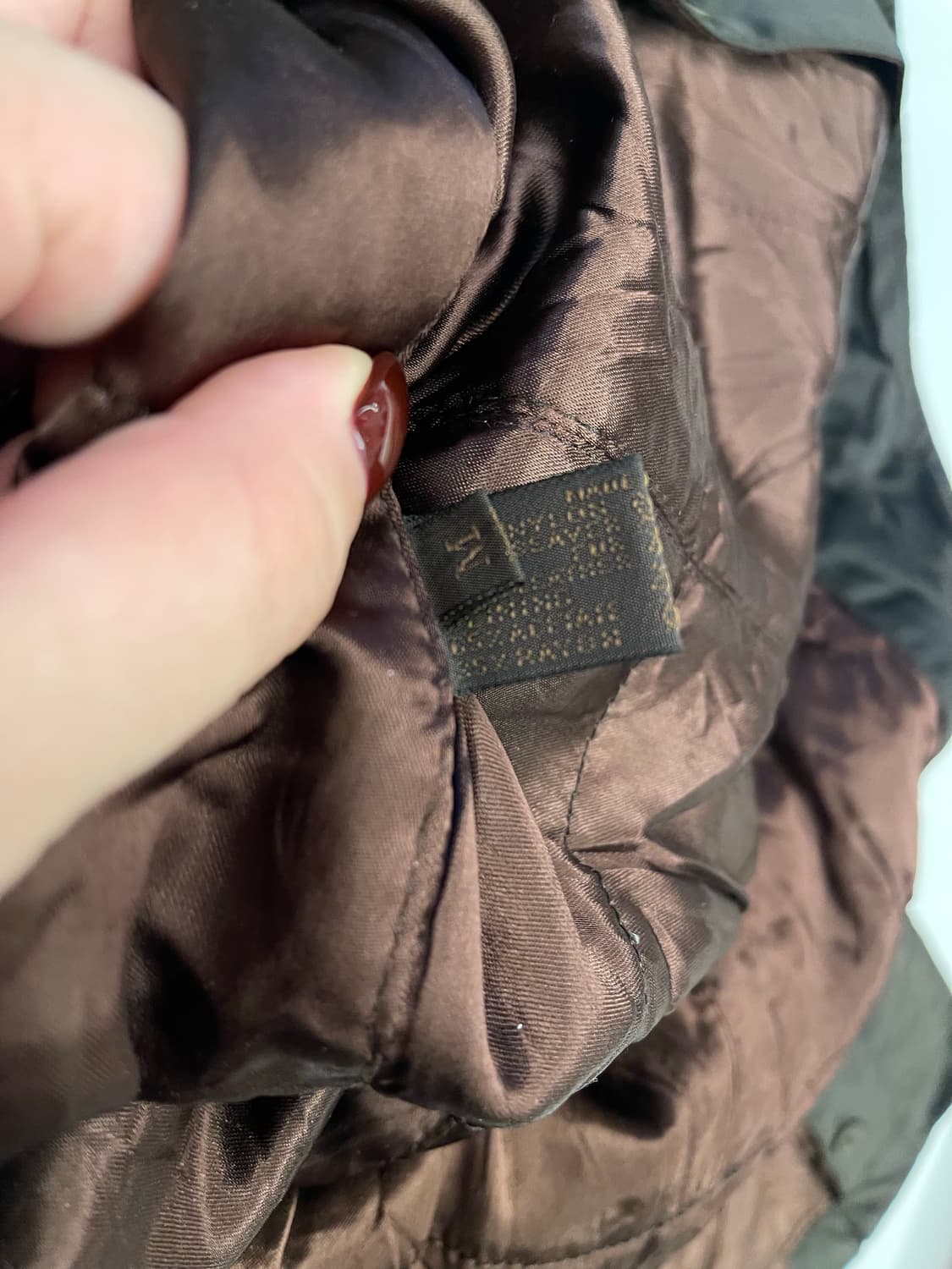 프라다 카키색 나일론 가죽 디테일 코트 M 상품이미지5