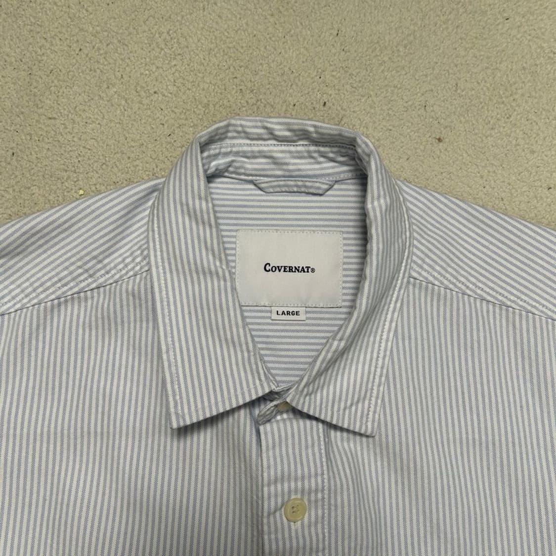 커버낫 C로고 옥스퍼드 스트라이프 셔츠 L 상품이미지3