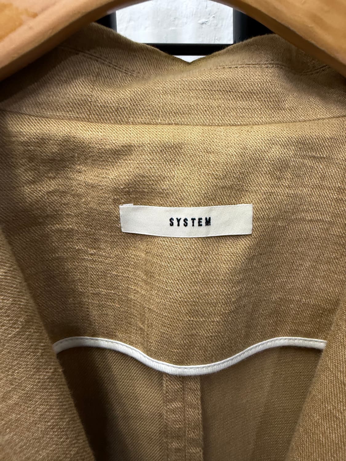정품) SYSTEM 시스템 한섬 베이지색 자켓 88 상품이미지5